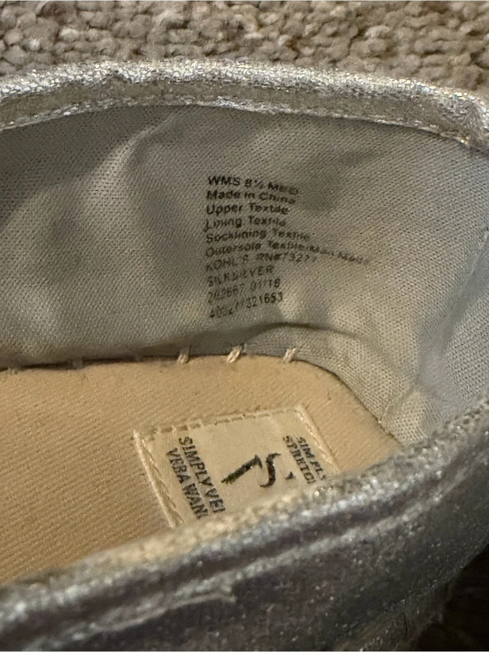 Women's Vera Wang Silver Studded Espadrille Flats